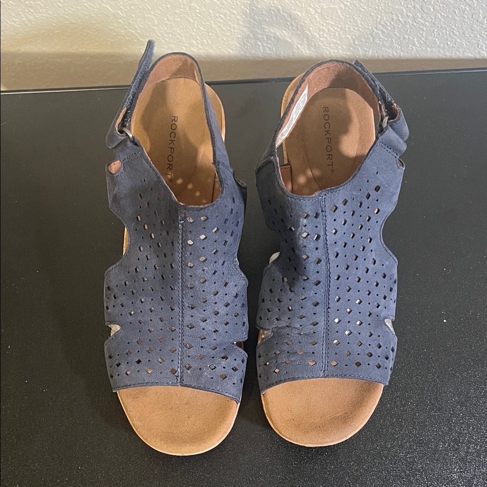 Rockport Women's Navy Perforated Sandals